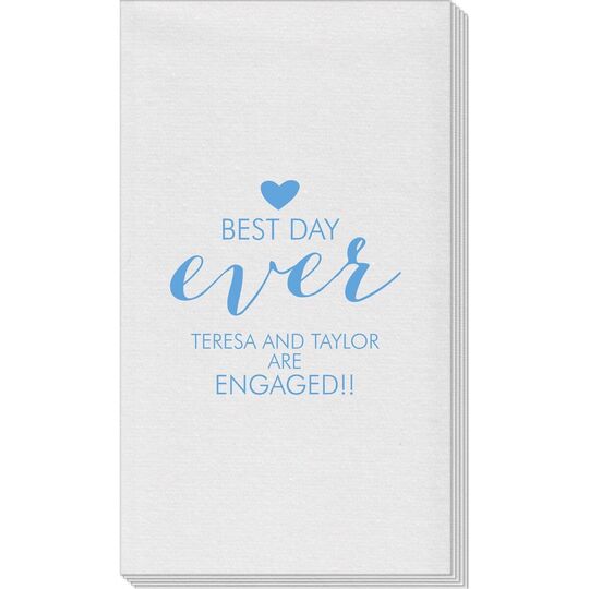 Best Day Ever with Heart Linen Like Guest Towels